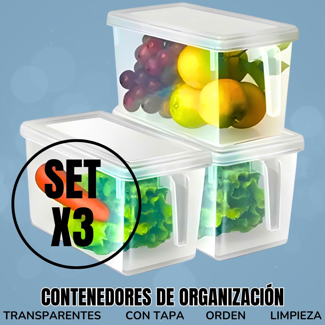 SET X 3 CONTENEDORES ORGANIZADORES PARA COCINA